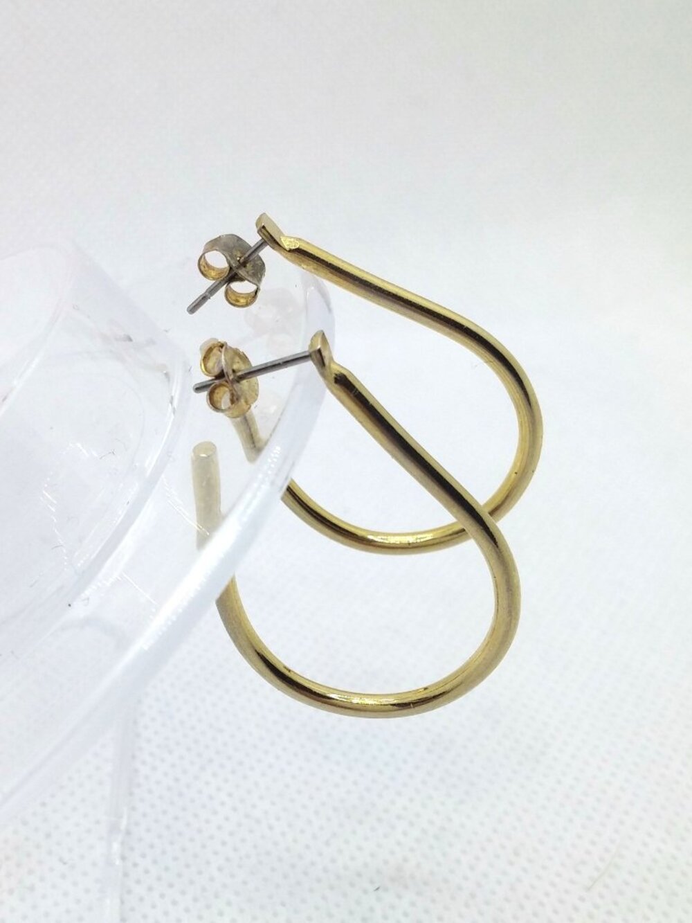 Vintage Hollow Teardrop Earrings Gold Tone Minimalist Hoop Dainty Statement Chic